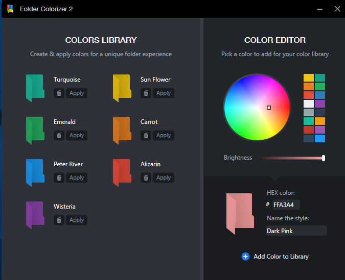 Własne kolory w Folder Colorizer 2