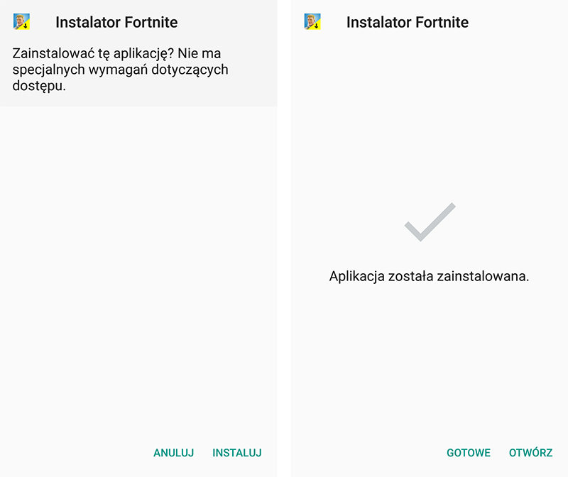 Uruchom pobrany plik z Instalatorem Fortnite