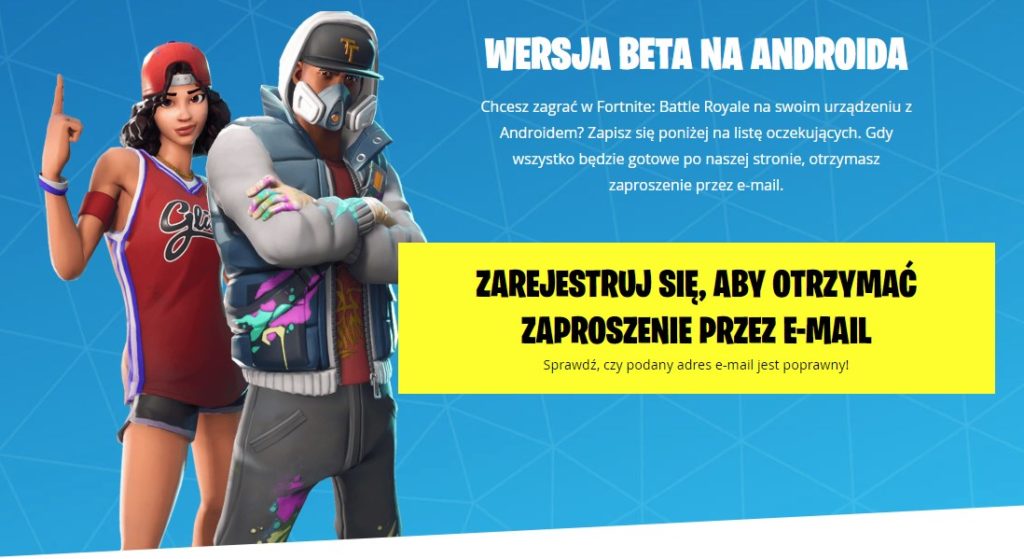 Zarejestruj się do bety Fortnite na Androida