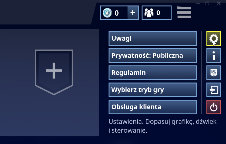 Wejdź do ustawień Fortnite