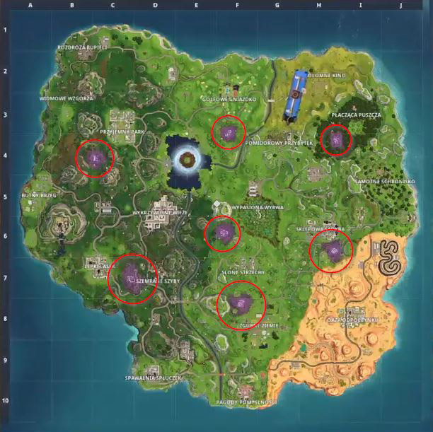 Fortnite - mapa 6 sezonu i obszary z widmowymi kamieniami