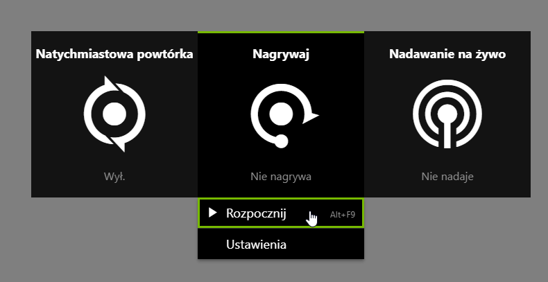 Włącz zwykłe nagrywanie w GeForce Experience