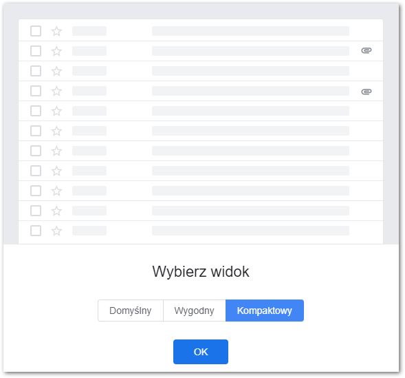 Ustaw kompaktowy wygląd Gmaila