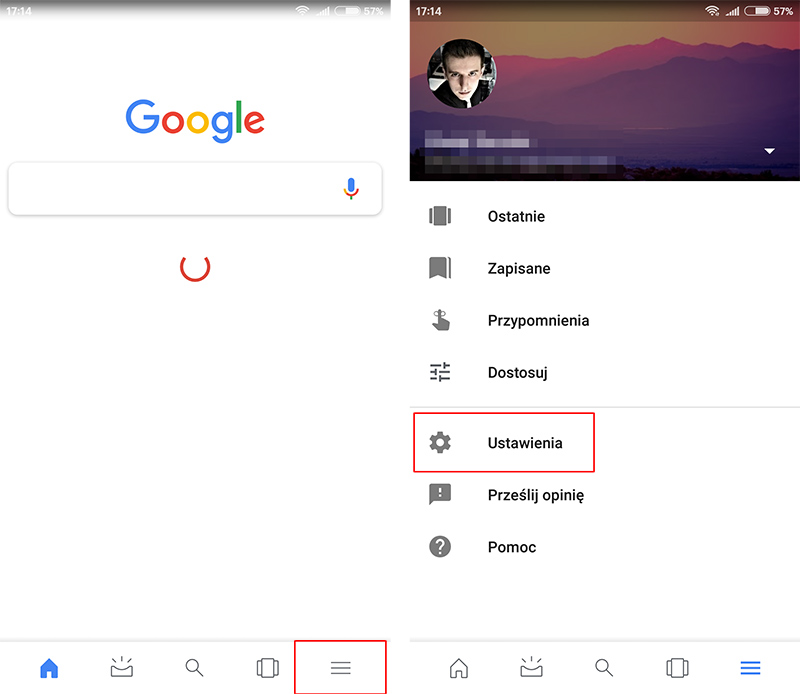 Wejdź do ustawień aplikacji Google