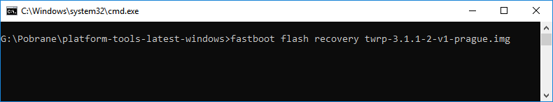 Wgraj TWRP za pomocą Fastboot