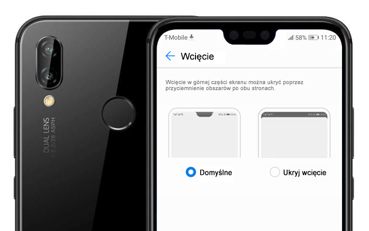 Huawei P20 - wcięcie - ustawienia