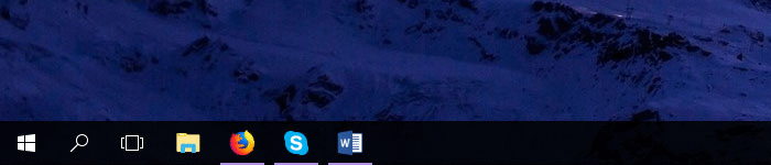 Ikony powiększone przez 7+ Taskbar Tweaker