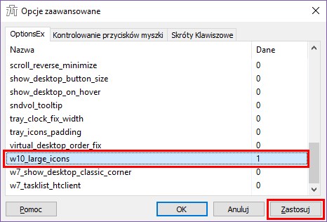 Uaktywnij opcję w10_large_icons