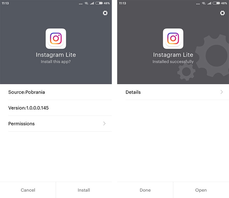 Zainstaluj Instagram Lite