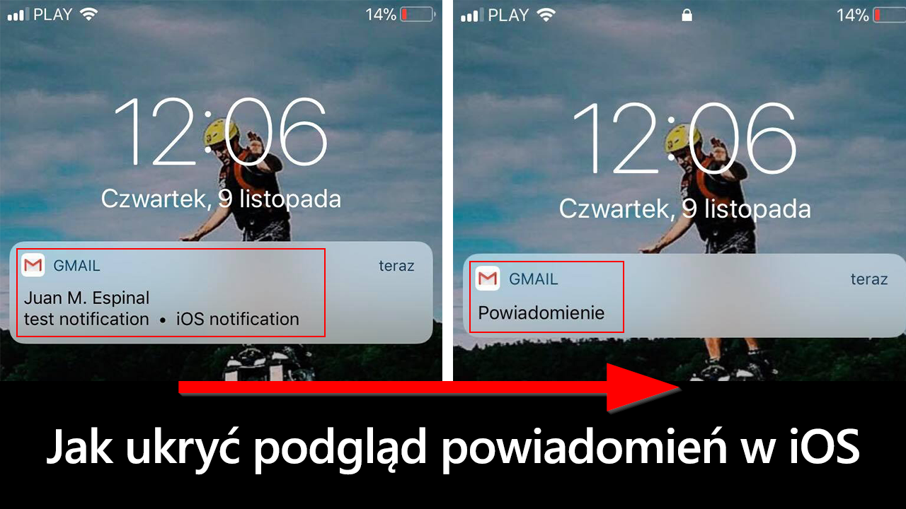 iOS - jak wyłączyć podgląd powiadomień
