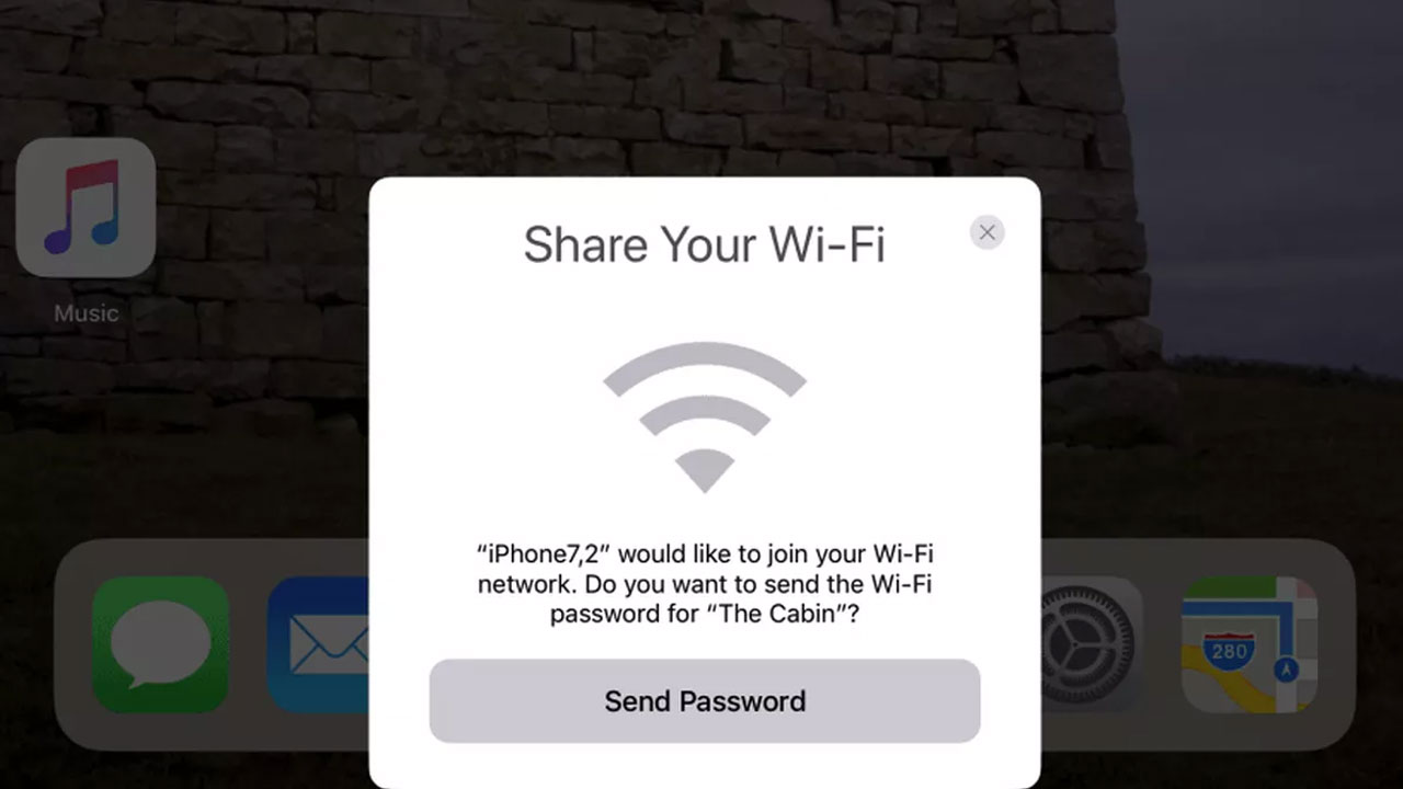 Udostępnianie hasła do sieci Wi-Fi między urządzeniami iOS