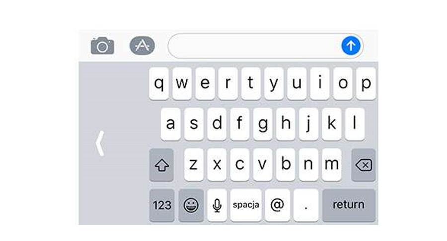 iPhone - klawiatura dla osoby praworęcznej