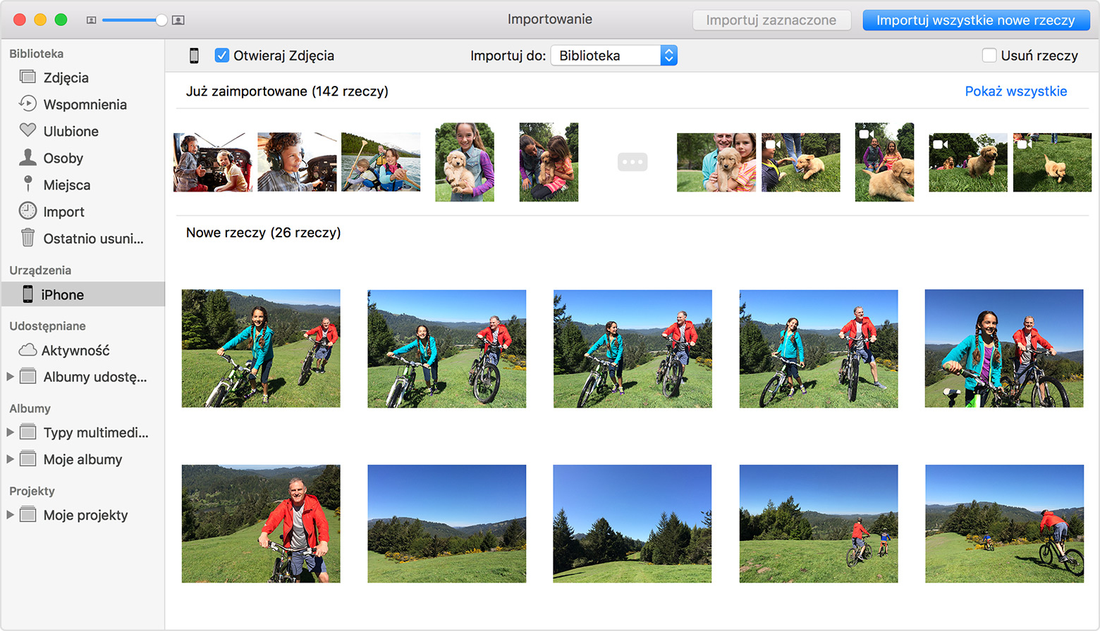 Import zdjęć w aplikacji Zdjęcia w macOS