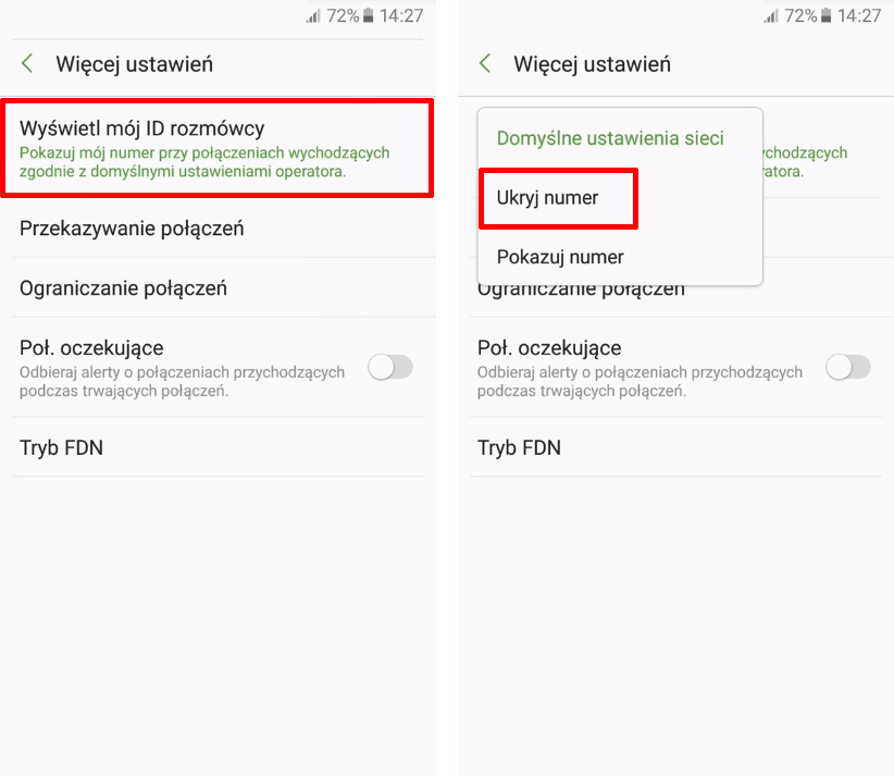 Ukryj swój numer w smartfonie Samsung