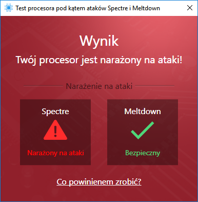 Wynik testów w CPU Checker