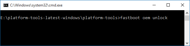 Odblokuj bootloader komendą fastboot