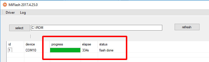 Zainstalowane oprogramowanie przez MiFlash