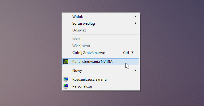 Wejdź do ustawień NVIDIA