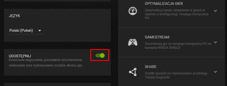 Wyłącz nakładkę w GeForce Experience