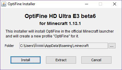 Zainstaluj OptiFine dla 1.13