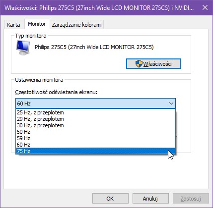 Ustawienia monitora w Windows 10