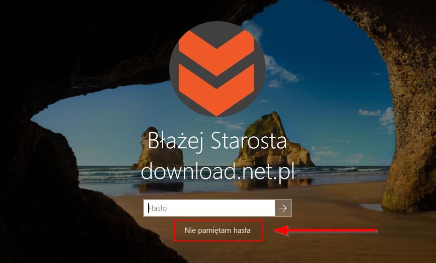 Wybierz opcję Nie pamiętam hasła