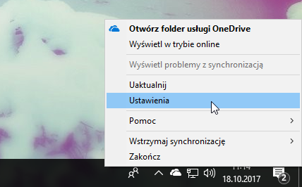 Wejdź do ustawień OneDrive