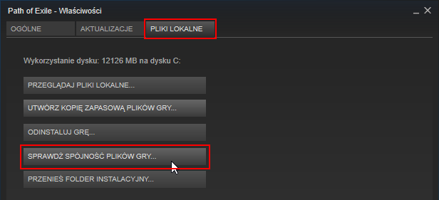 Sprawdź spójność plików gry na Steam