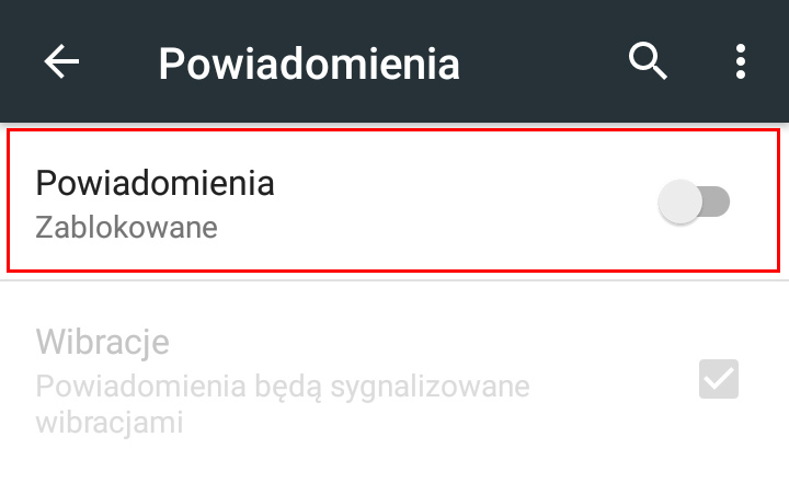 Wyłącz całkowicie powiadomienia w Chrome w Androidzie