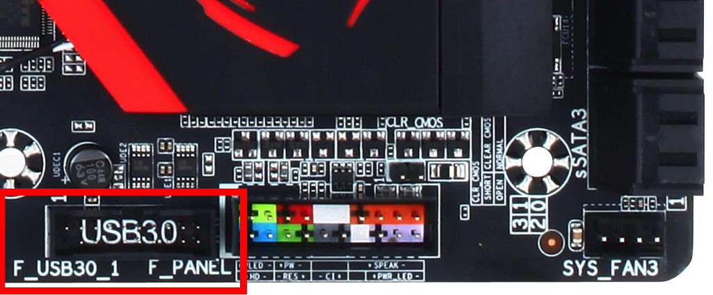 Złącze USB 3.0 na płycie głównej