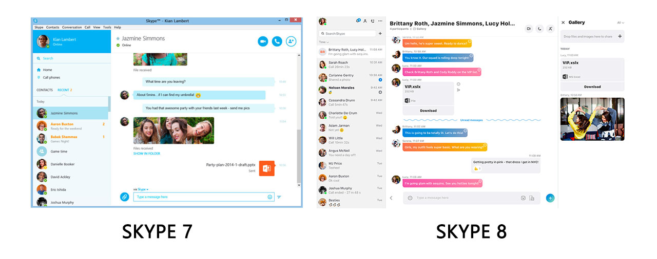 Dwie wersje Skype