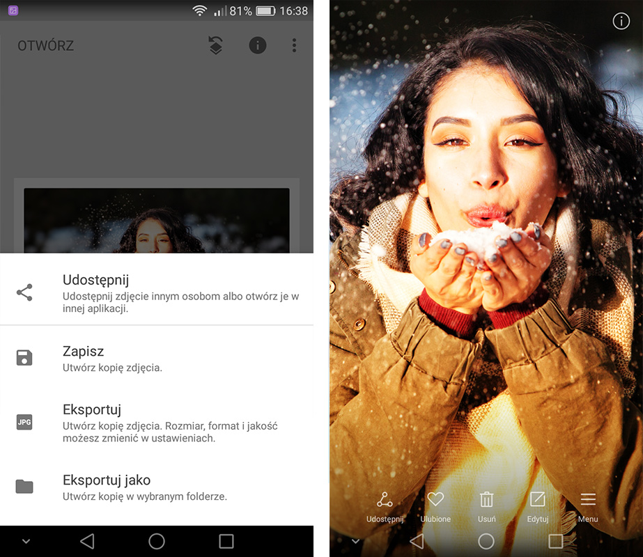 Snapseed - zapis zdjęcia