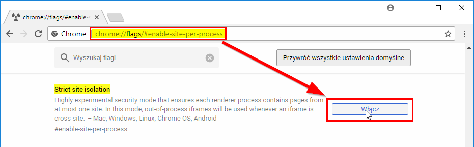 Włączanie ścisłej izolacji witryny w Chrome