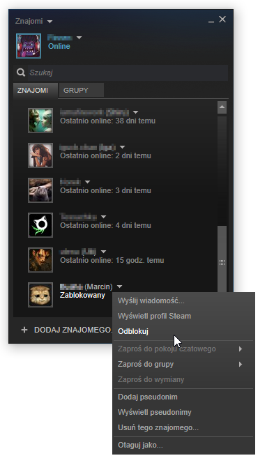 Steam - odblokowywanie znajomego