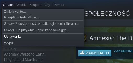 Wejdź do ustawień Steam