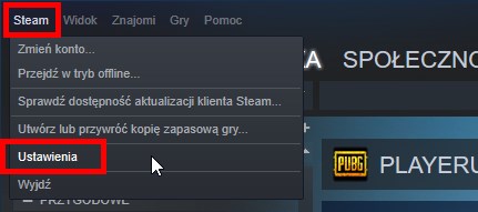 Wejdź do ustawień Steam