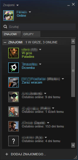 Stara lista znajomych w Steam