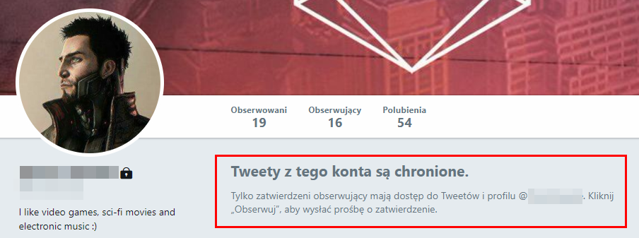 Chronione tweety na Twitterze