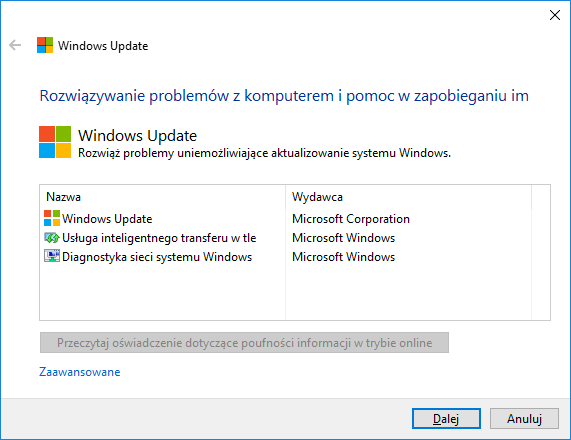 Windows Update - rozwiązywanie problemów