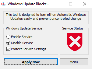 Wyłączona usługa Windows Update w Windows 10