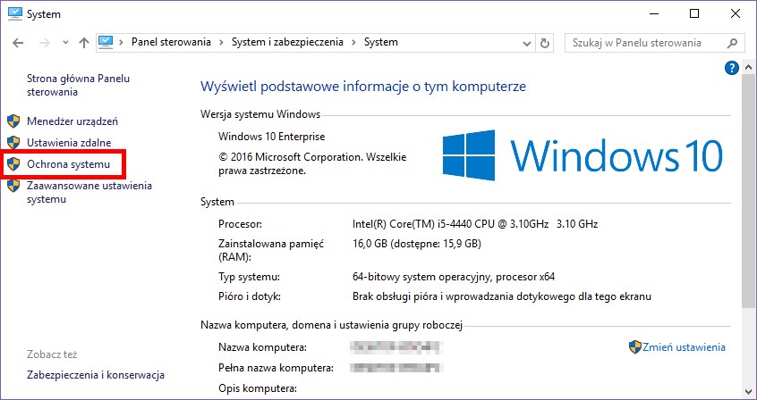 Podsumowanie systemu w Windows 10