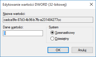 Nadaj wpisowi wartość 0