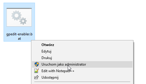 Zainstaluj narzędzie gpedit w Windows 10 Home