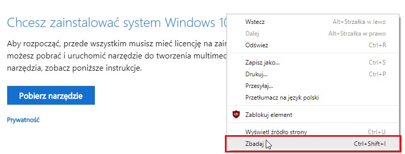 Wyświetl źródło strony w Chrome