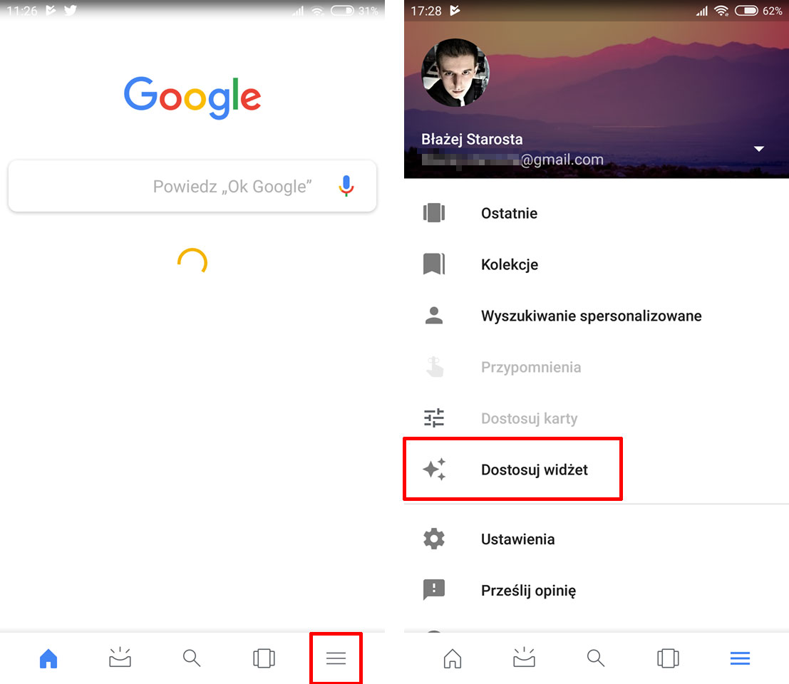 Wejdź do ustawień aplikacji Google