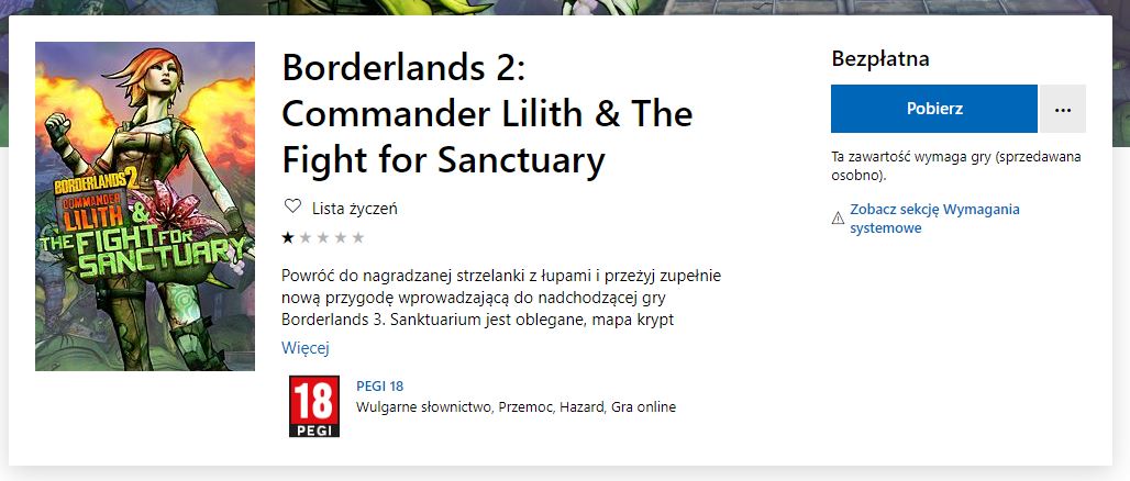 DLC do Borderlands 2 - pobierz na Xbox One