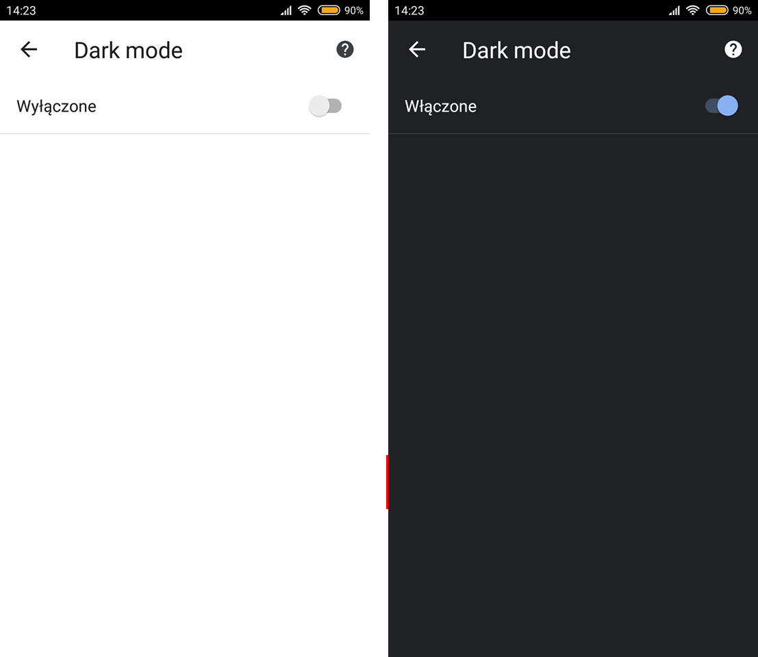 Włącz tryb ciemny w Chrome 74 - Android