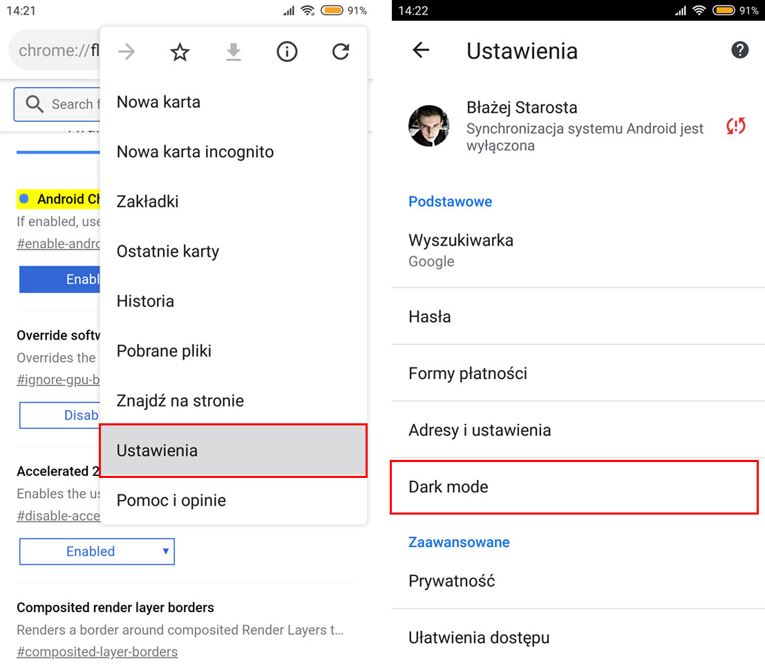 Wejdź do ustawień w Chrome