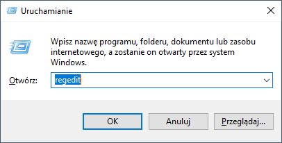 Wywołaj okno regedit