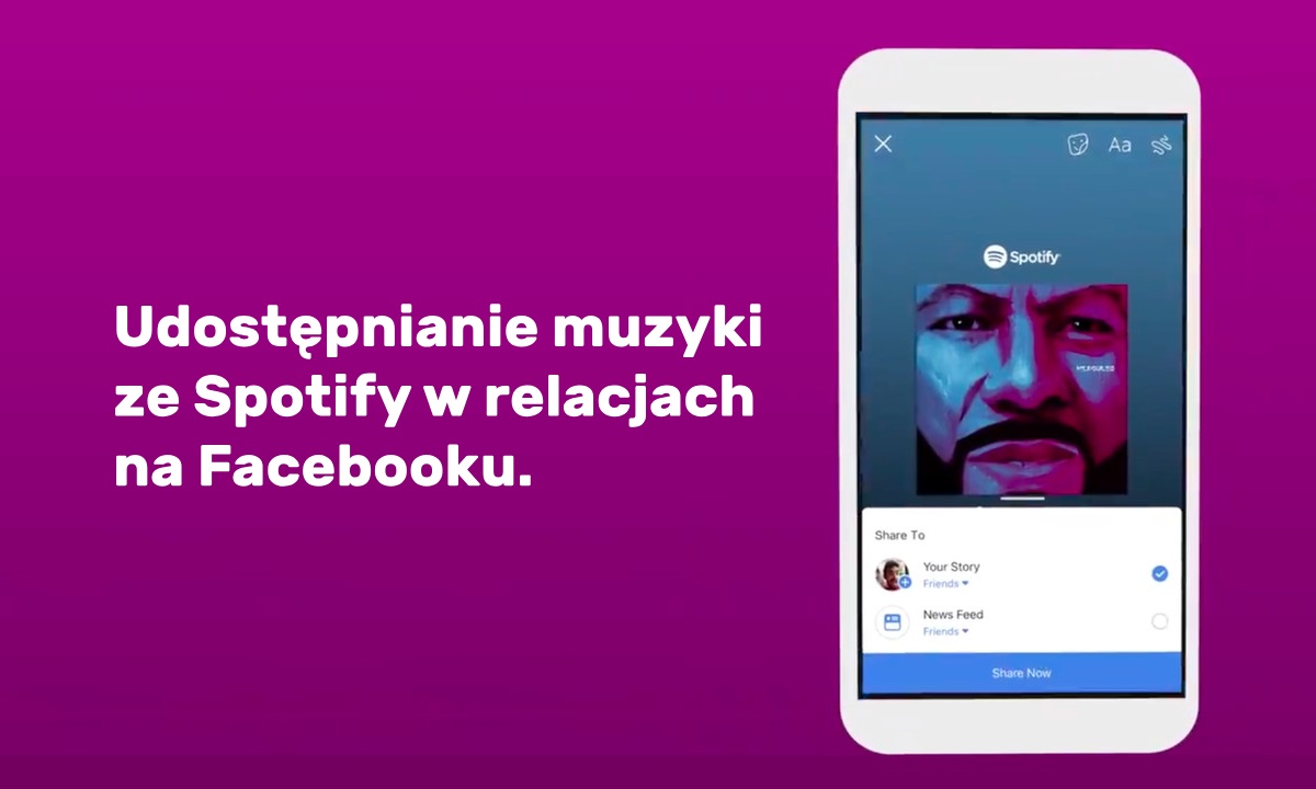 Jak udostępniać muzykę ze Spotify w relacjach Facebooka